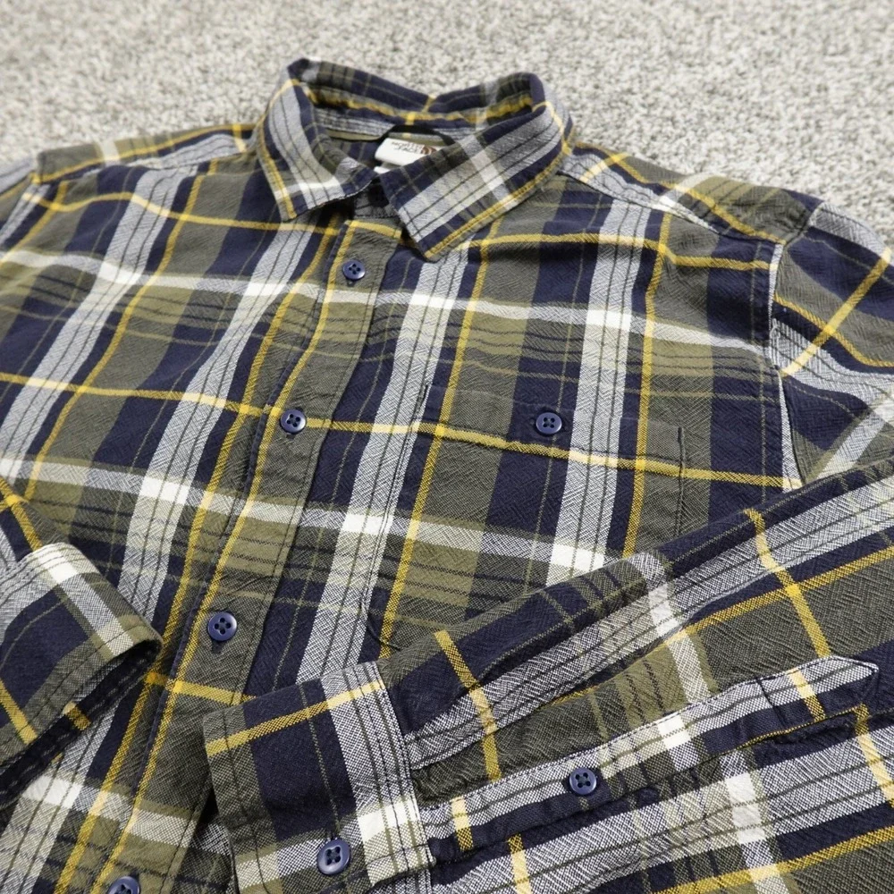 North‎ Face Shirt Mens L Green Long Sleeve Button Up Outdoor Hiking Trail Trek